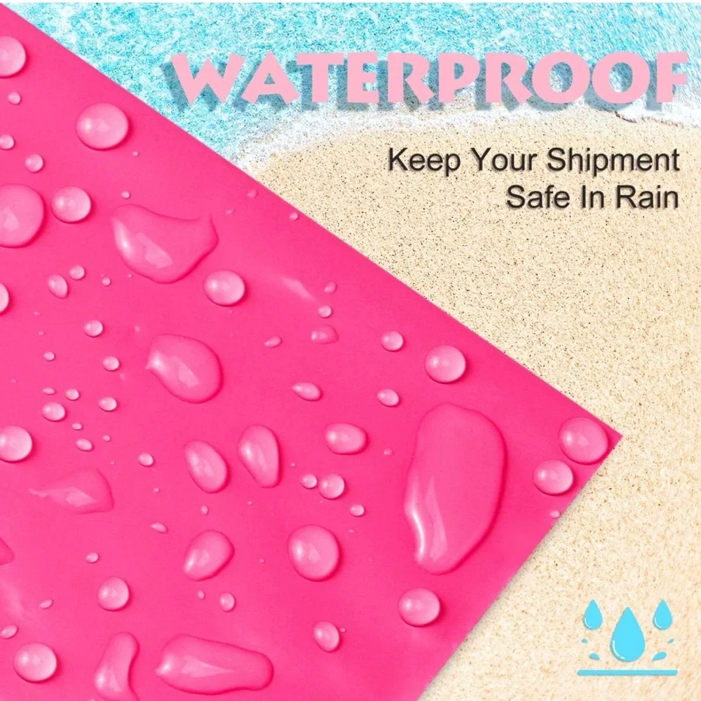24”x24” hot pink poly mailers bundle of 10 plus thank you cards & stickers